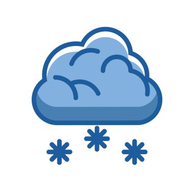 İzole edilmiş kar taneleri olan bulutweather forecast