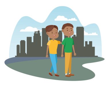 Şehirdeki genç çiftler