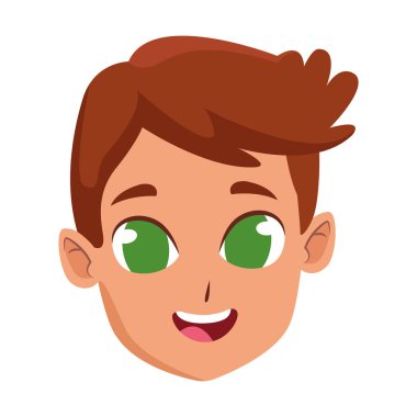 erkek çizgi film ikonu, düz tasarım