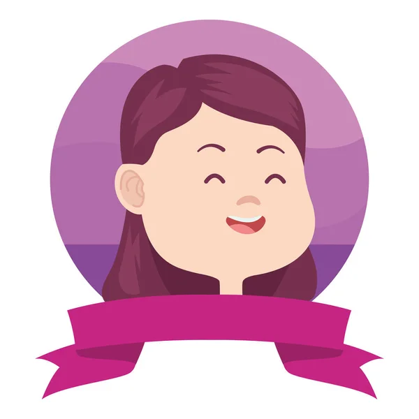 Jovem mulher avatar personagem ícone — Vetor de Stock