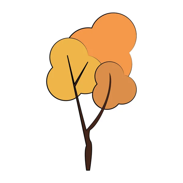 Automne saison arbre nature dessin animé isolé — Image vectorielle