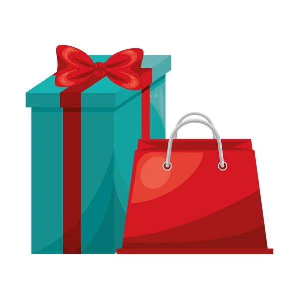 Shopping bag and gift marketing icon — Stock Vector