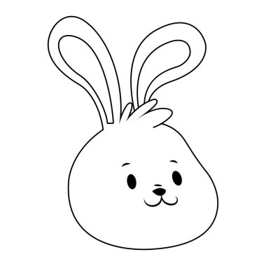 Çizgi film sevimli Tavşan kafası, düz tasarım.