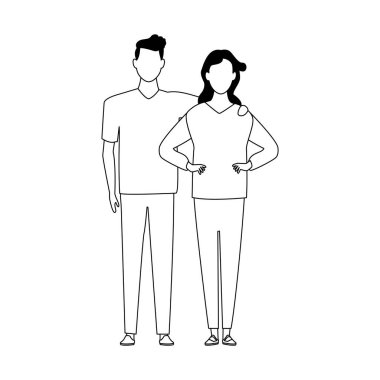 Avatar çift simgesi, düz tasarım