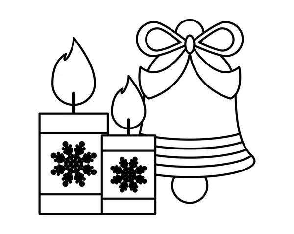 Feliz Navidad campana icono de decoración — Vector de stock