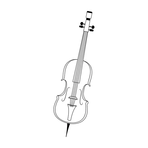 Strumenti classici, icona del violoncello — Vettoriale Stock