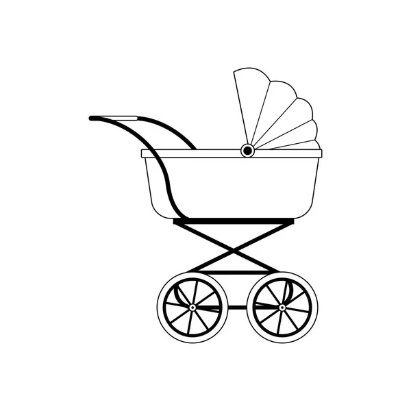 Baby carriage icon, flat design — Stock Vector