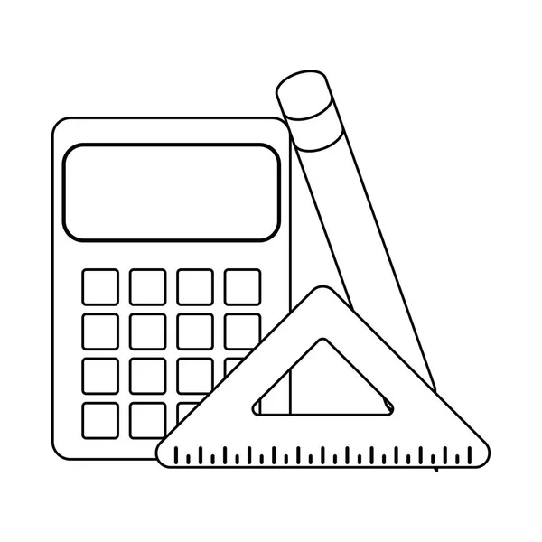 Calculatrice et règle d'équipe — Image vectorielle