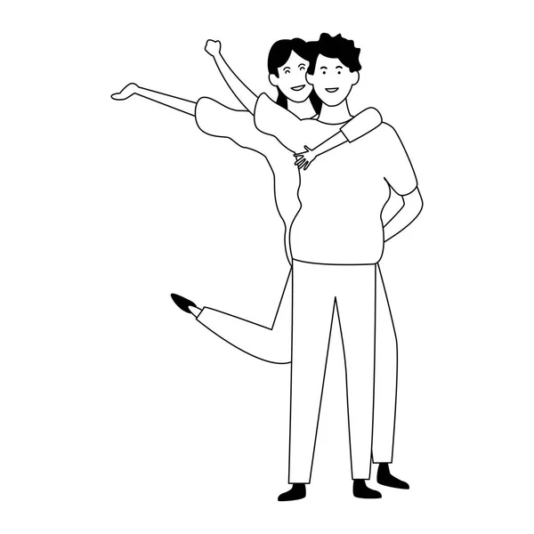 Šťastný pár v lásce, plochý design — Stockový vektor