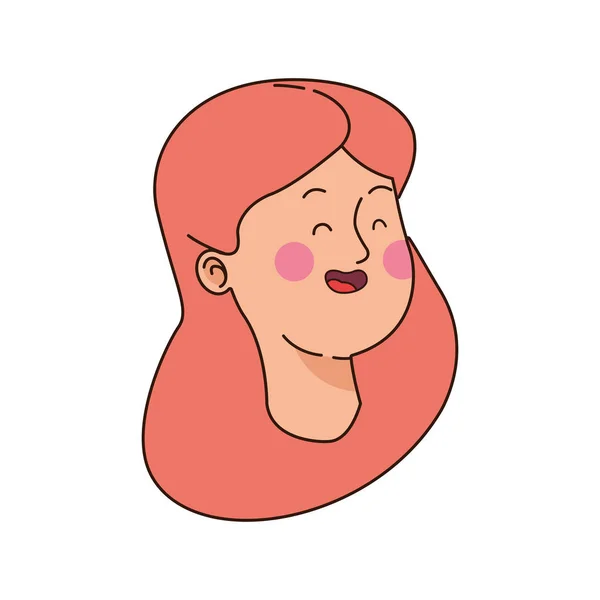 Cute teen girl smiling icon — Stock Vector