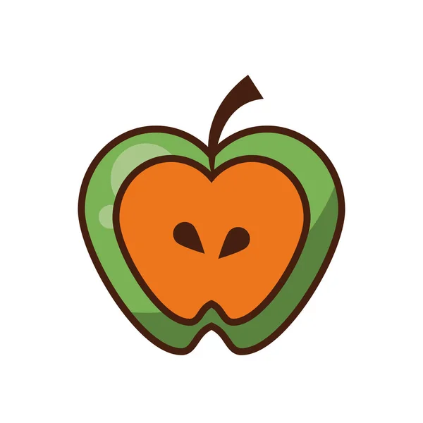 Maçã ícone de natureza fruta fresca — Vetor de Stock