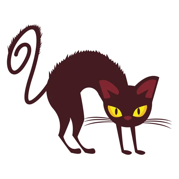 猫吉祥物动物图标之间的光环 — 图库矢量图片