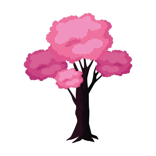 Pink tree icon, colorful design — Stock Vector