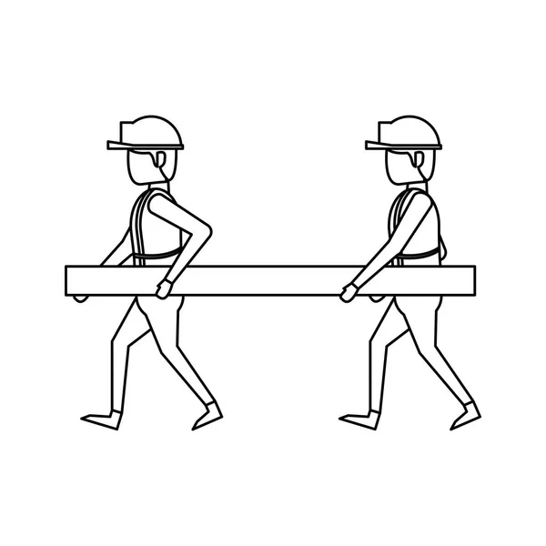 Construcción obra de ingeniería arquitectónica de dibujos animados en blanco y negro — Archivo Imágenes Vectoriales