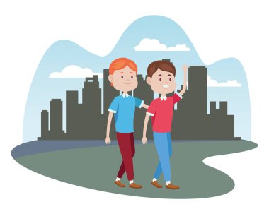 Delikanlılar şehirdeki karakter dostları.