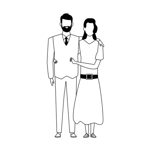 Icona della coppia adulta, design piatto — Vettoriale Stock