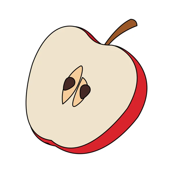 Half apple icon image design — 스톡 벡터