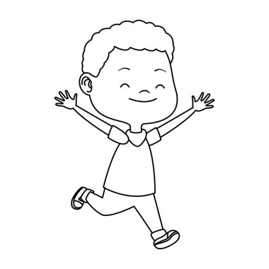 çizgi filmci çocuk simgeyi çalıştırıyor,