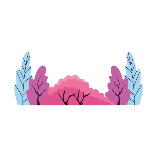 Colorful bushes icon, flat design — 스톡 벡터