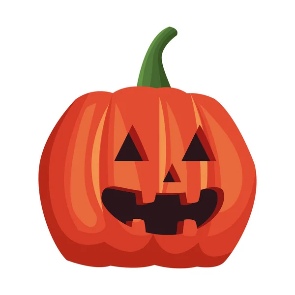 Calabaza de halloween icono aislado decorativo — Vector de stock