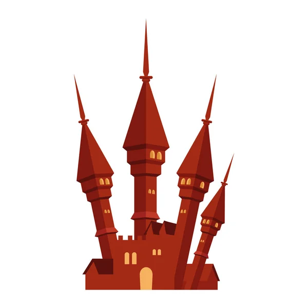 Halloween oscuro castillo aislado icono — Vector de stock