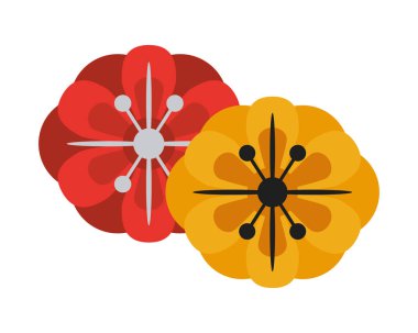 Çiçekler reklam mühürleri simgeler