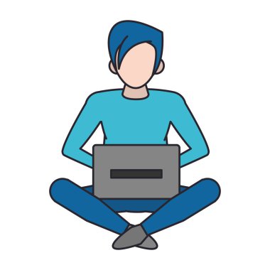 insan ve bilgisayar izole edilmiş simge