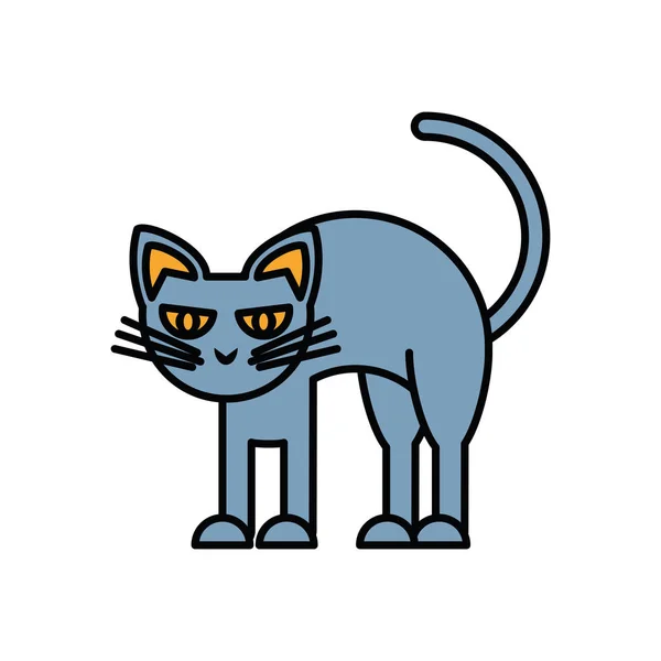 Halloween gato mascota animal icono — Archivo Imágenes Vectoriales