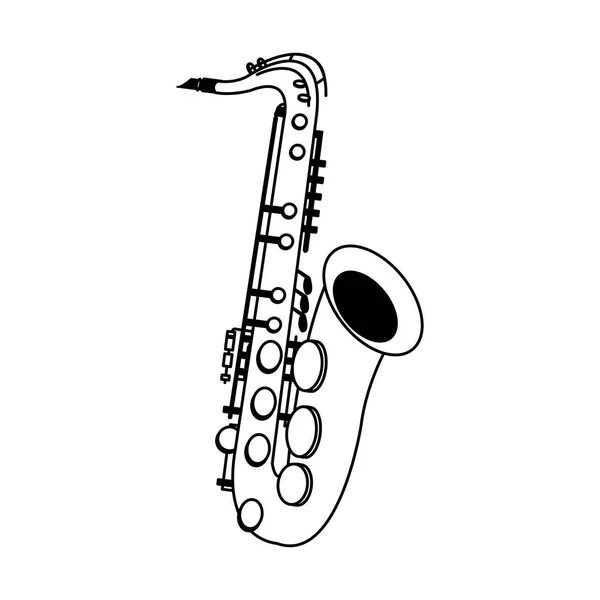 Klassieke instrumenten, saxofoon icoon afbeelding — Stockvector