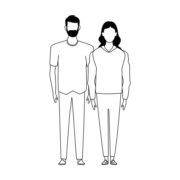 Εικονίδιο ζευγαριού avatar, επίπεδη σχεδίαση — Διανυσματικό Αρχείο