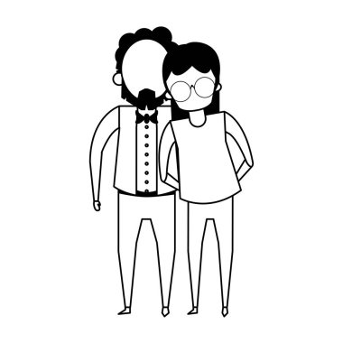 siyah ve beyaz dedesi üst düzey yaşlılar karikatür yüzsüz