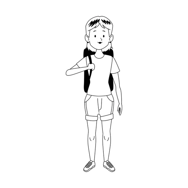 Dibujos animados mujer de pie diseño — Vector de stock