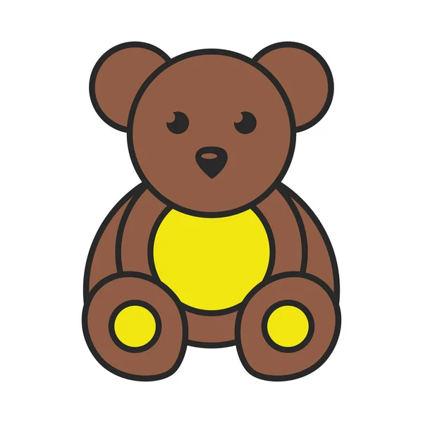 Mignon petit ours jouet en peluche — Image vectorielle