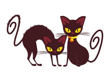 Cadılar Bayramı kedileri maskotlar hayvanlar simgesi