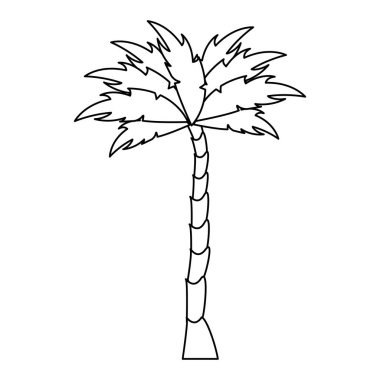 Doğa palmiyesi çevresi siyah beyaz çizgi film