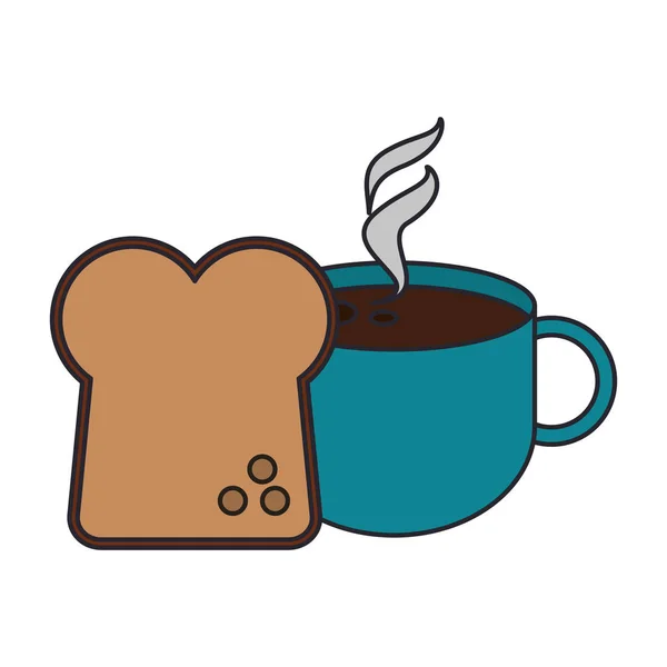 Diseño de pan y café icono aislado — Archivo Imágenes Vectoriales