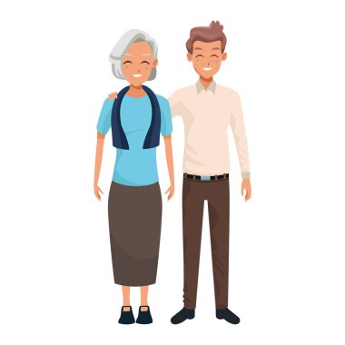 Mutlu çift ikonu, renkli düz tasarım