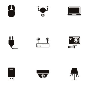 Elektronik aygıt simgeleri demeti