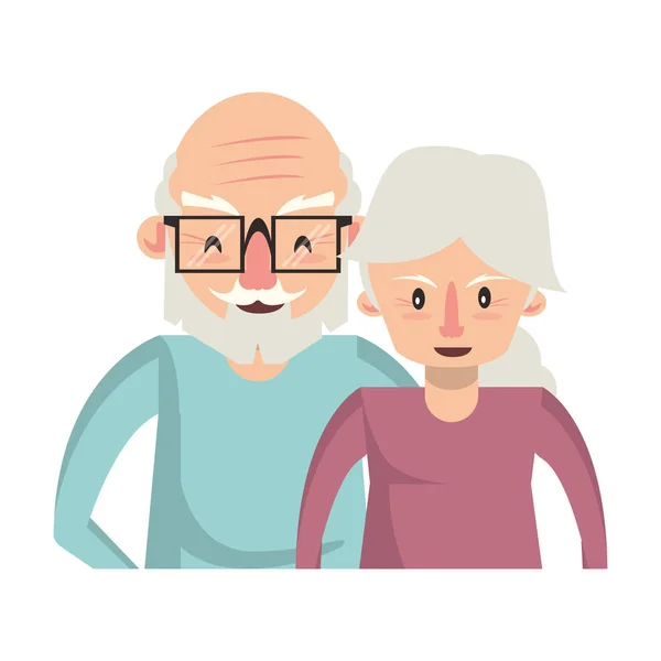 Abuelos ancianos ancianos dibujos animados — Vector de stock