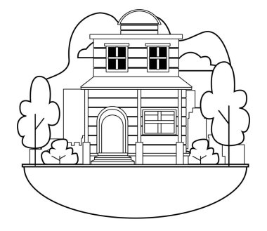 Kentsel bina ve şehir mimarisi siyah beyaz