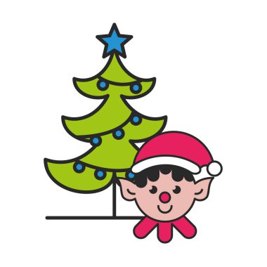 Mutlu noeller çam ağacı ikonu