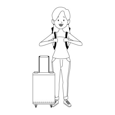 Çizgi film kadın ayakta tasarım