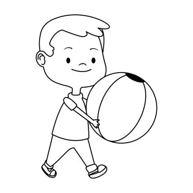 Çizgi film oynayan küçük çocuk, düz dizayn.