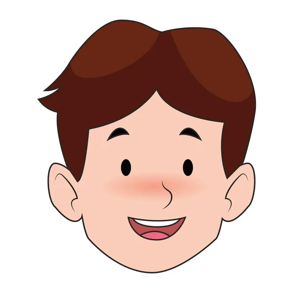 Kreslený šťastný muž ikona, plochý design — Stockový vektor