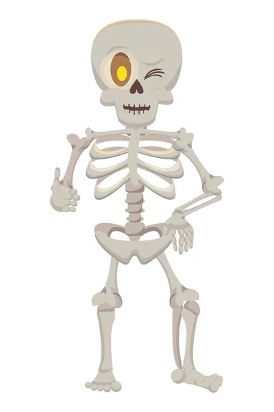 Os squelette halloween icône de caractère — Image vectorielle