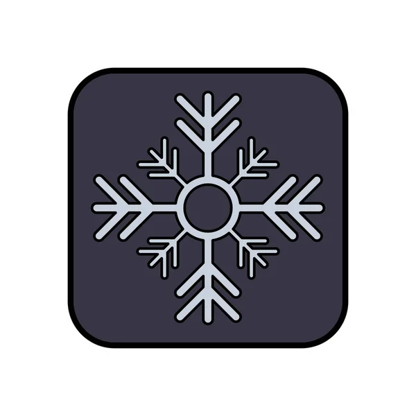 Feliz feliz Navidad copo de nieve icono — Vector de stock