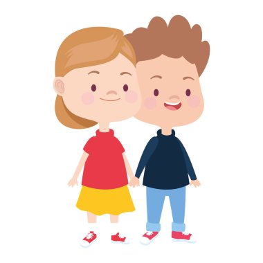 Çizgi film çocukları, düz dizayn.