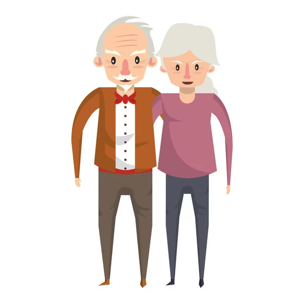 Dedesi yaşlı insanlar karikatür — Stok Vektör
