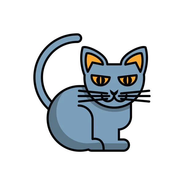 Halloween gato mascota animal icono — Vector de stock