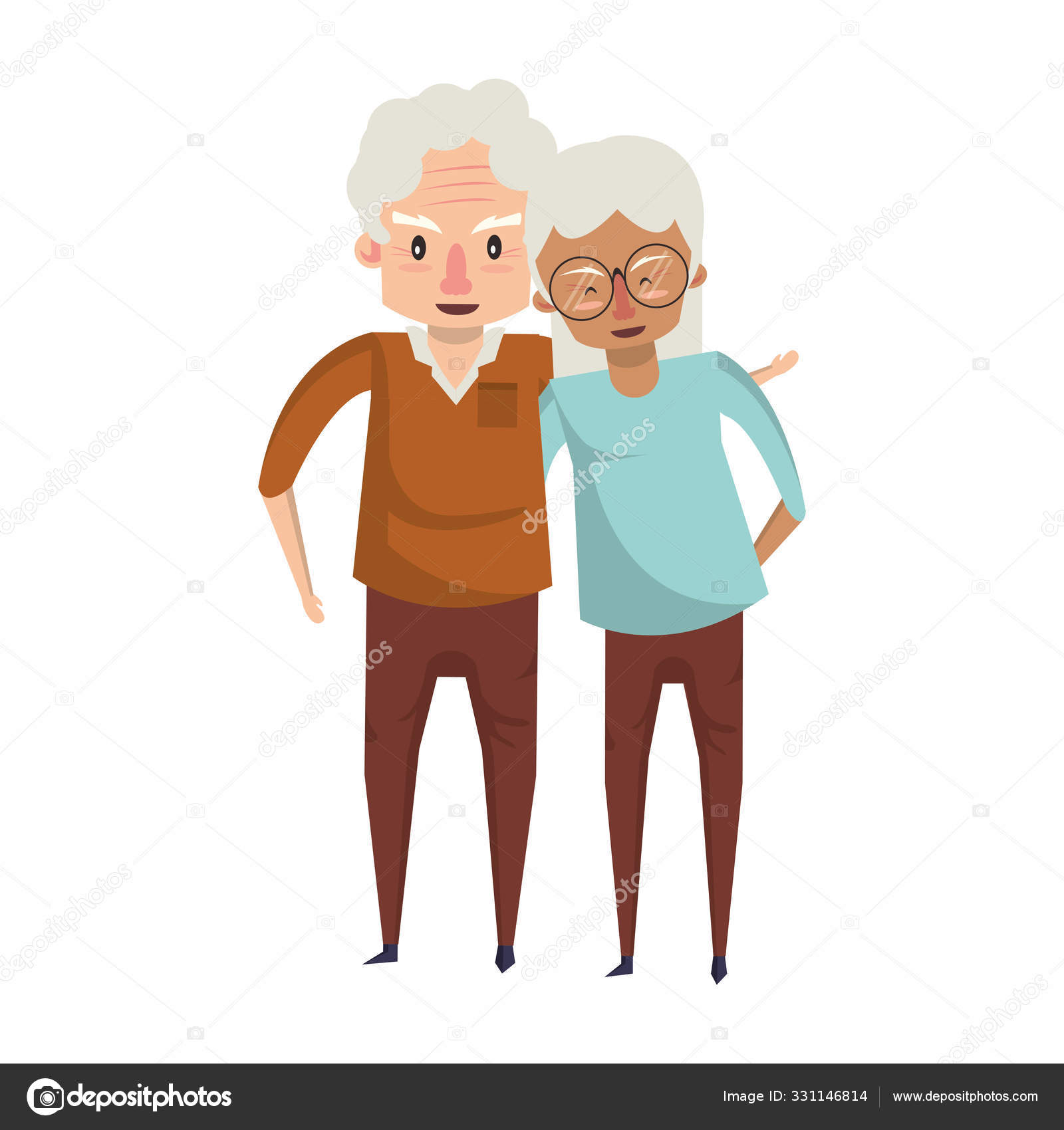 Grandparents senior old people cartoon Stock Vector Image by ©jemastock  #331146814